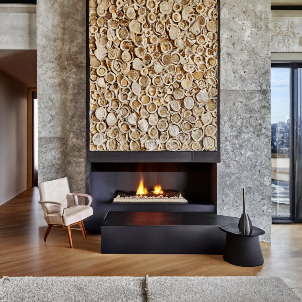 Sculptural Fireplace Design