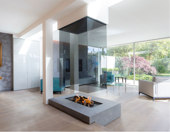 Suspended Linear Fireplace